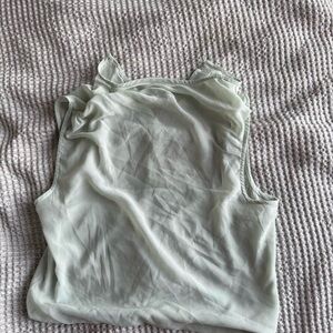H&M Green Ruffled Sleeveless Tank Top